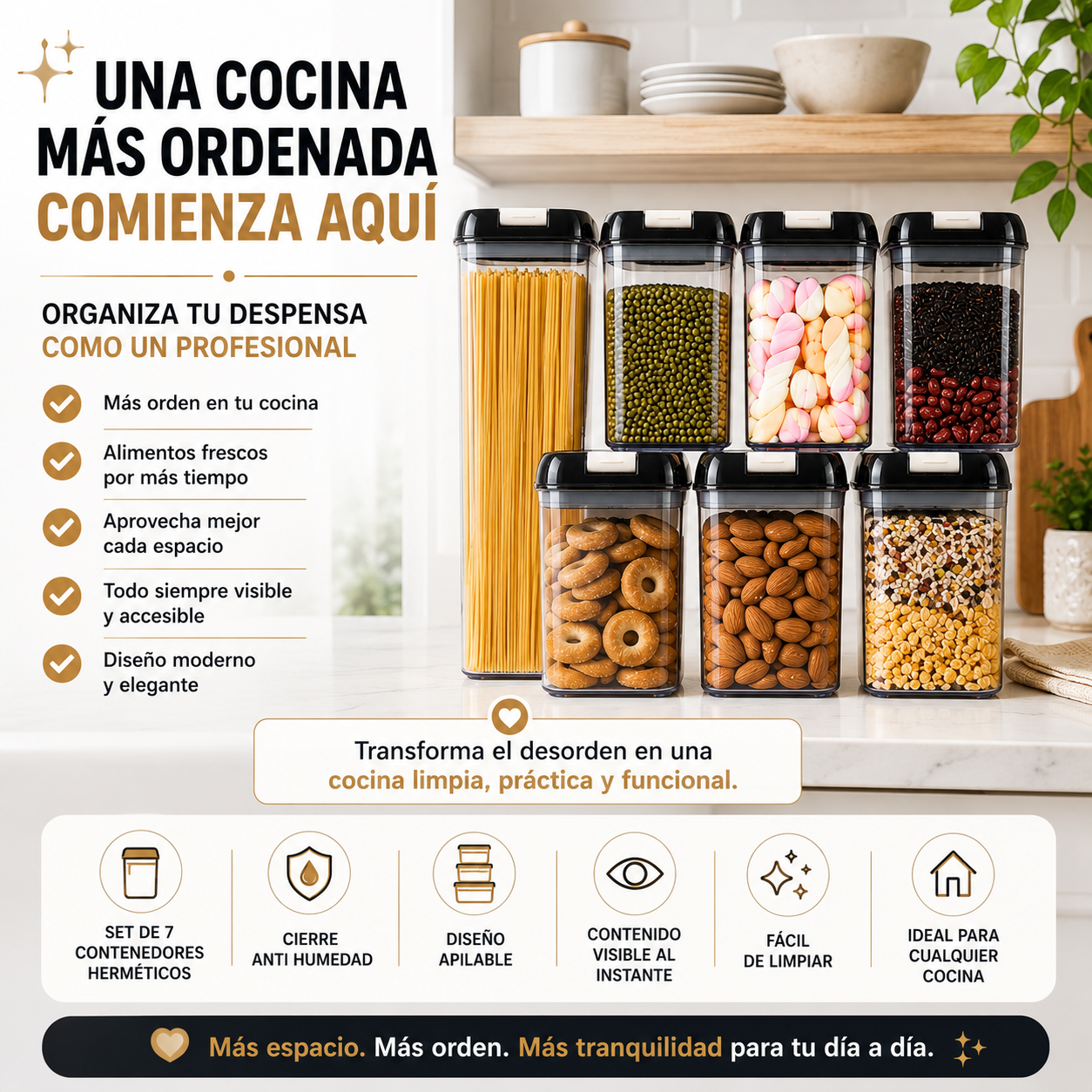 Vacify FreshLock™ | Set Premium de 7 Contenedores Herméticos