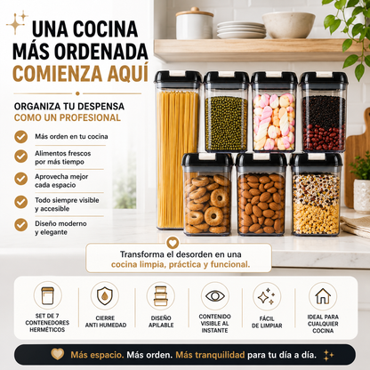 Vacify FreshLock™ | Set Premium de 7 Contenedores Herméticos