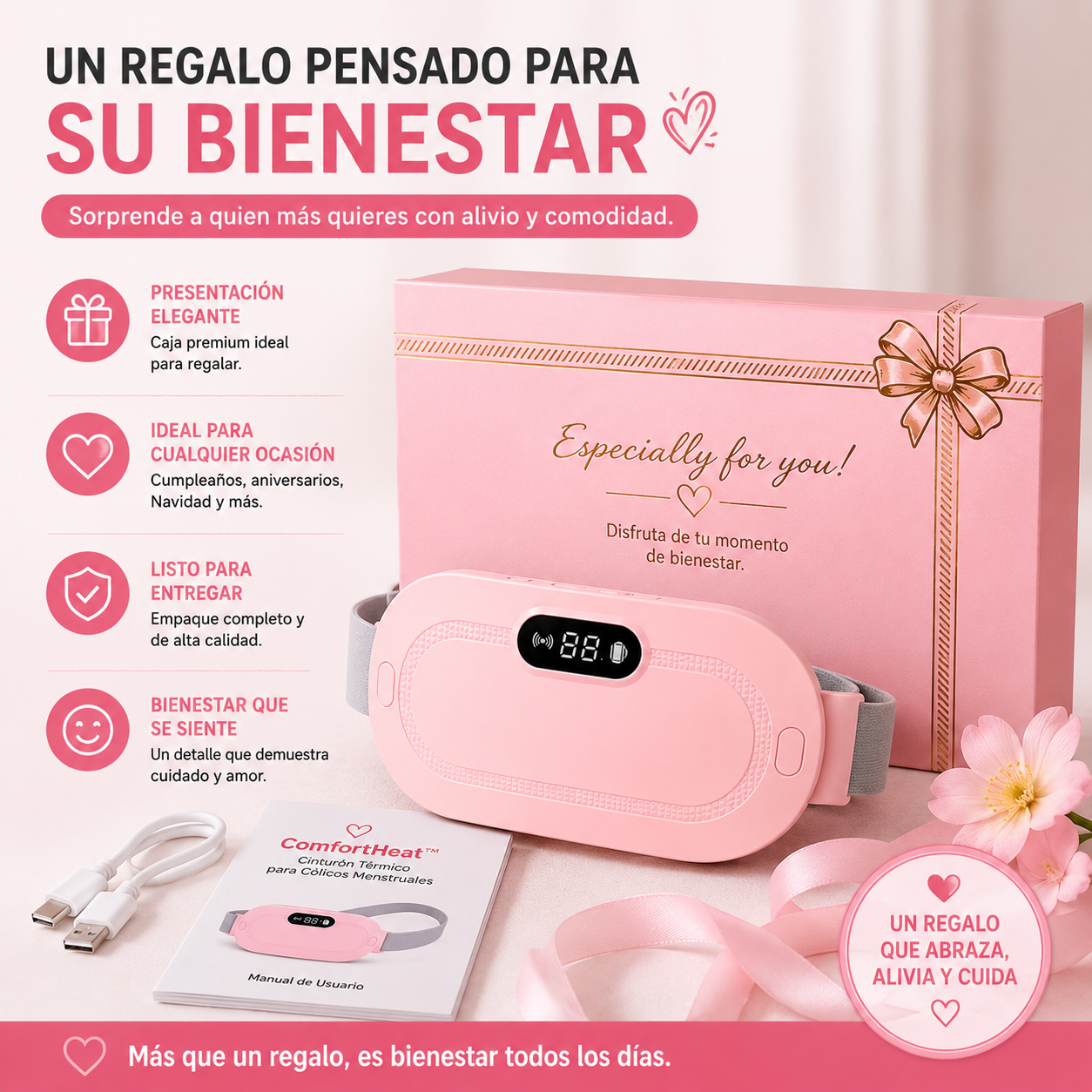 ComfortHeat™ | Cinturón Térmico para Cólicos Menstruales