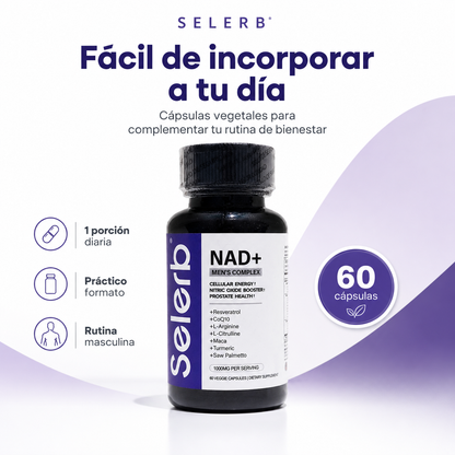 Selerb NAD+ Men’s Complex 1000 mg – Energía, Vitalidad y Bienestar Masculino