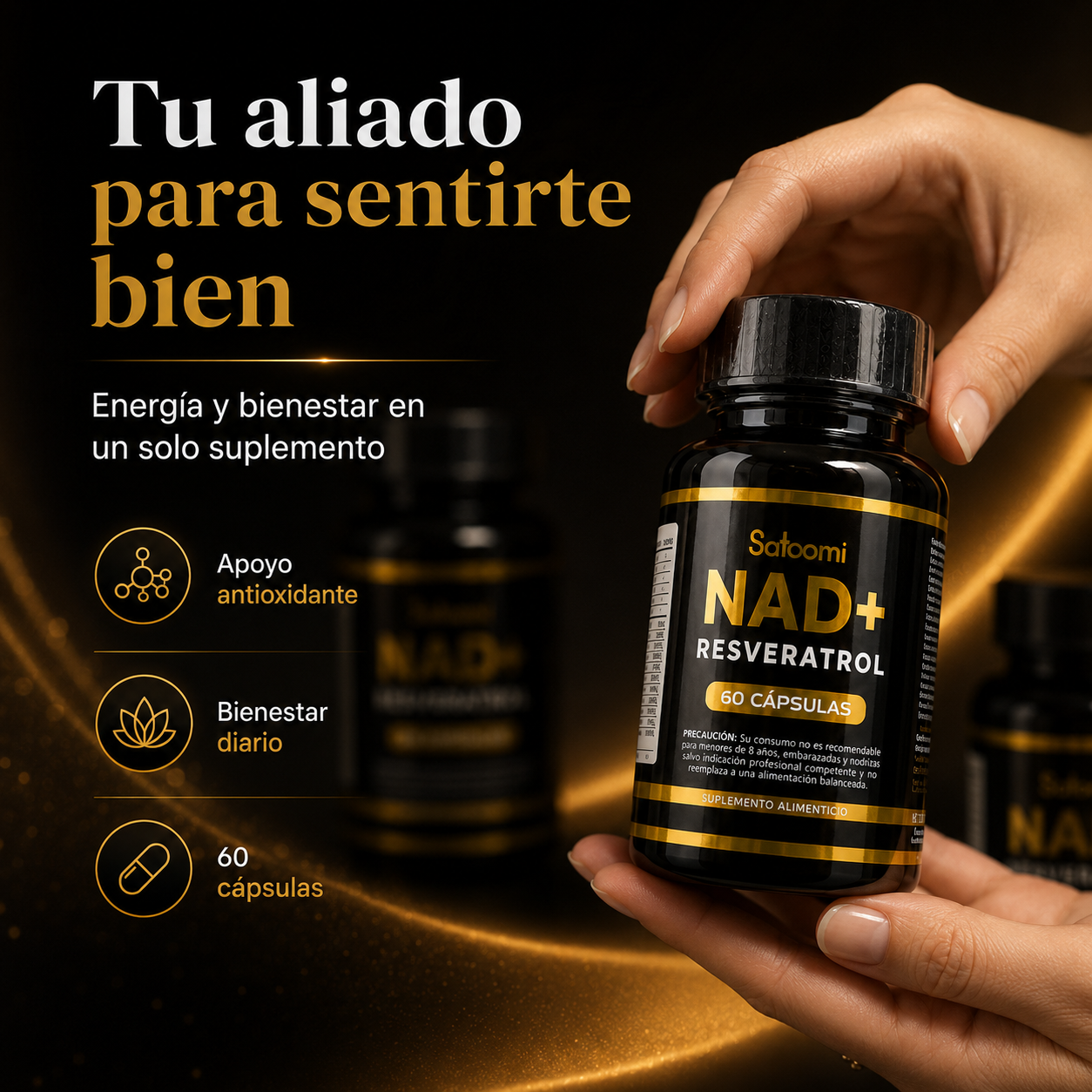 Satoomi NAD+ Resveratrol | Energía, Belleza y Bienestar