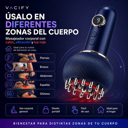 Masajeador Corporal Eléctrico con Calor, Vibración y Luz Roja