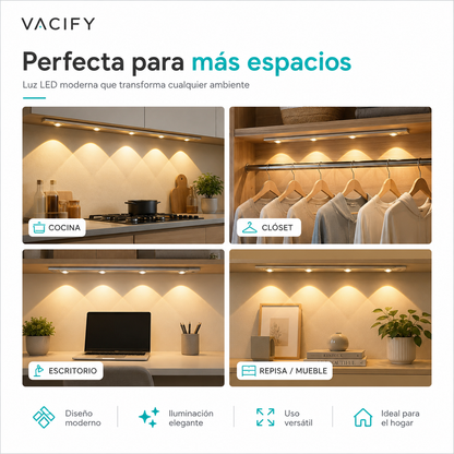 Barra LED con Sensor 50 cm para Cocina, Clóset y Muebles