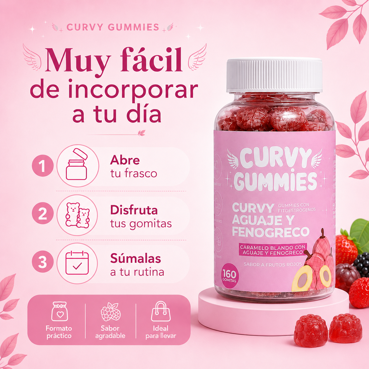 Curvy Gummies Aguaje y Fenogreco | Gomitas Femeninas