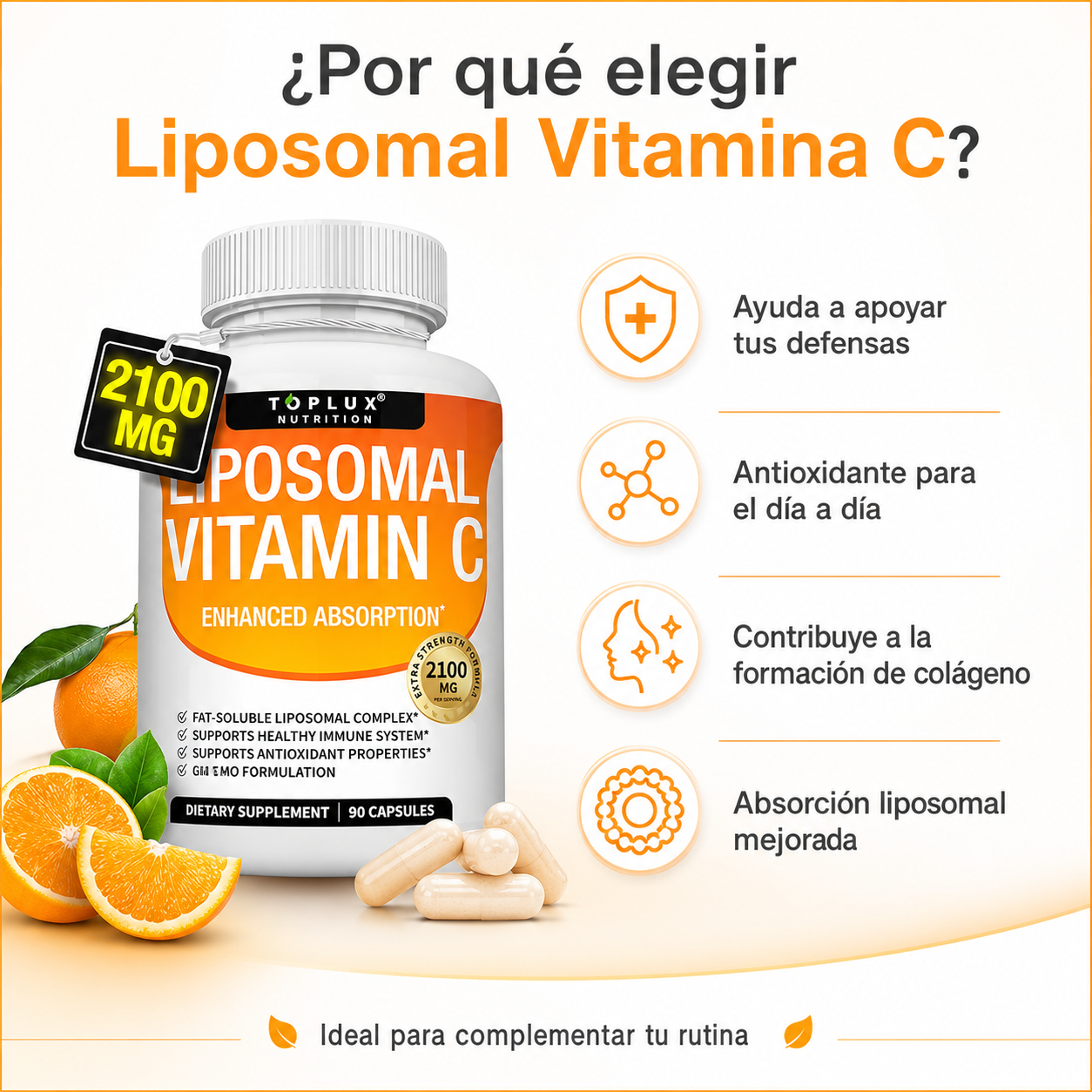 Vitamina C Liposomal 2100 mg | Alta Absorción y Apoyo Inmunológico