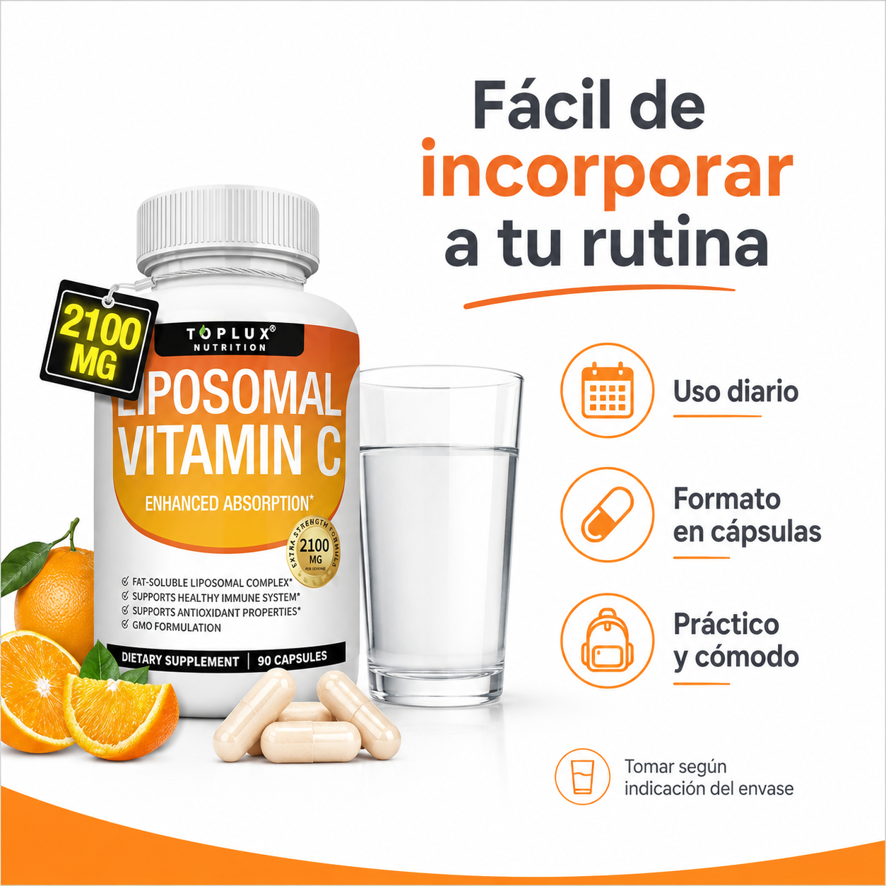 Vitamina C Liposomal 2100 mg | Alta Absorción y Apoyo Inmunológico
