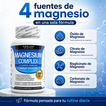 Magnesio Complex 600mg | Apoyo Muscular y Bienestar Diario