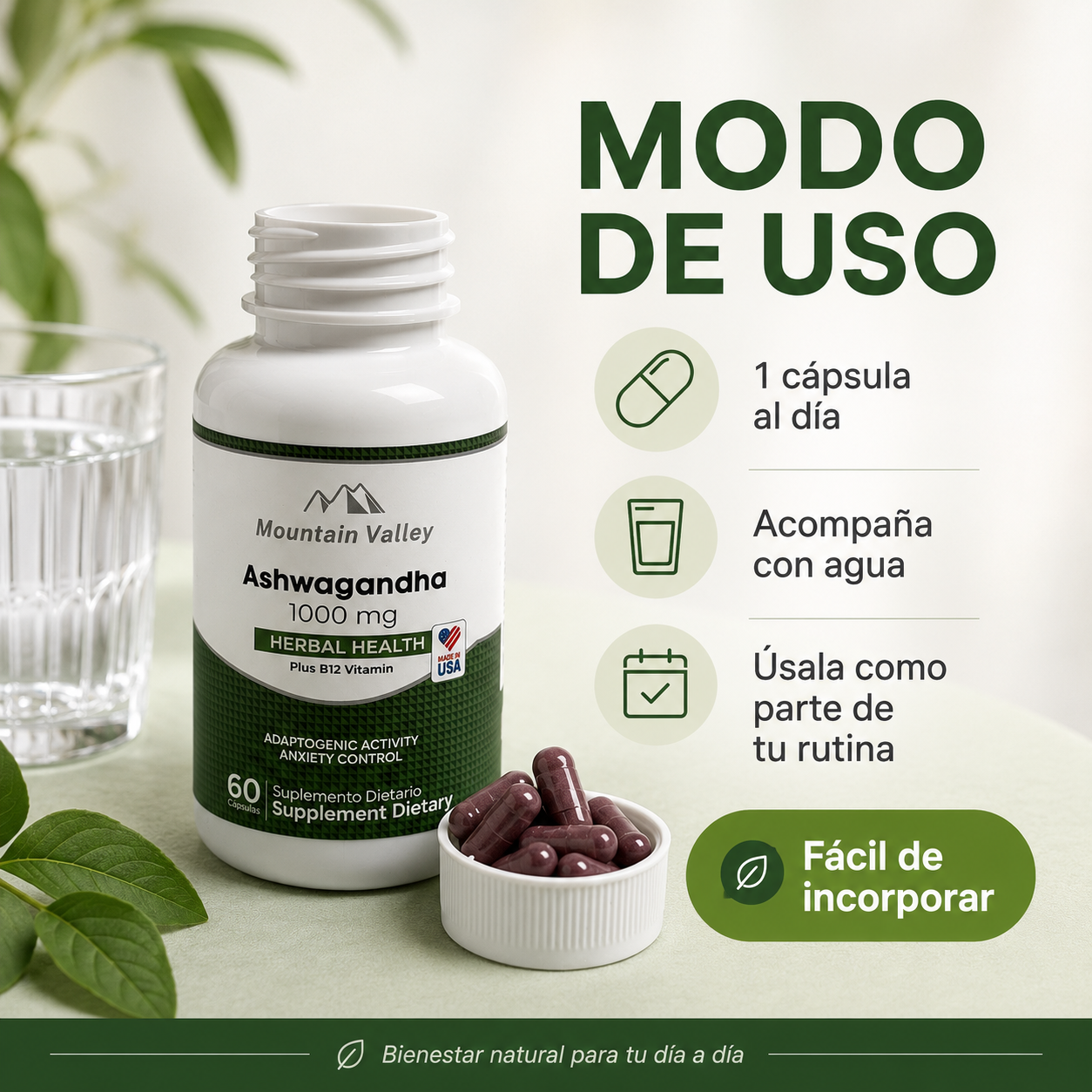 Ashwagandha 1000mg | Bienestar y Equilibrio Diario