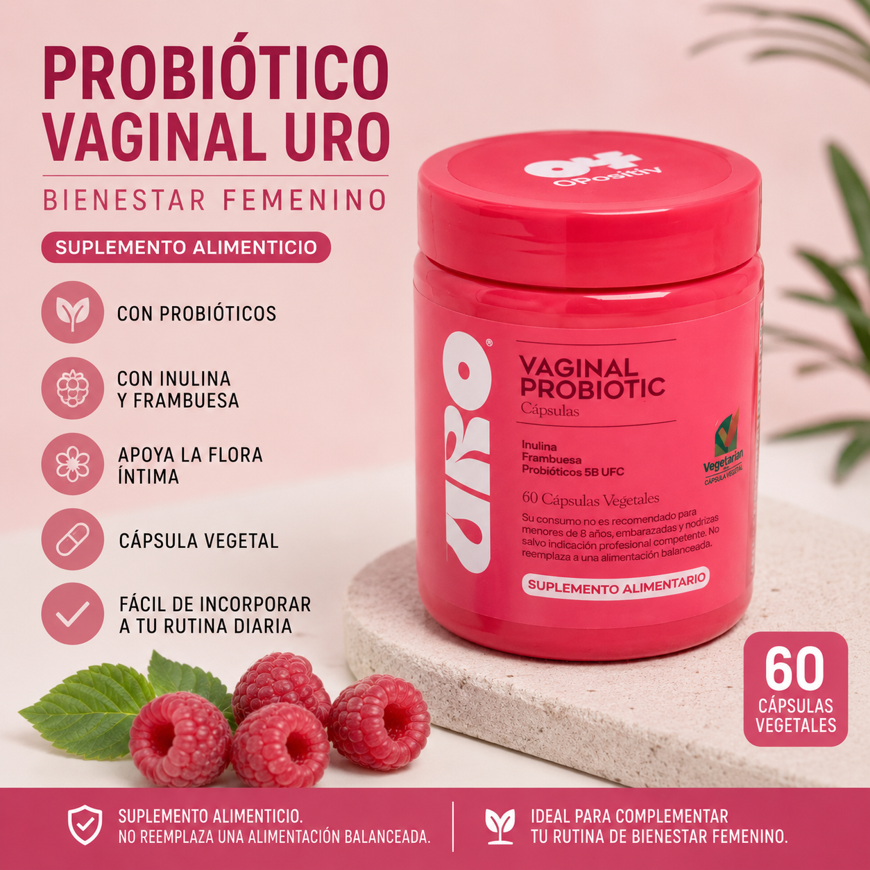 Probiótico Vaginal Uro | Bienestar Femenino 60 Cápsulas