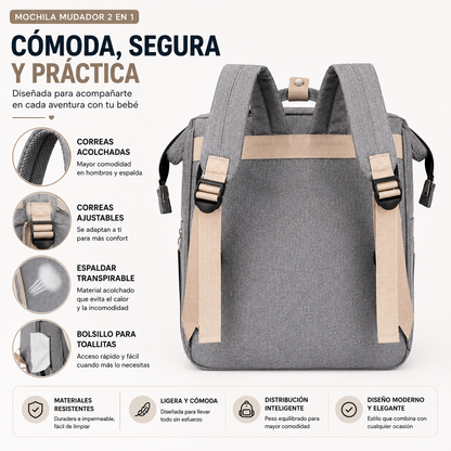 Mochila Maternal Multifunción 2 en 1 Vacify™